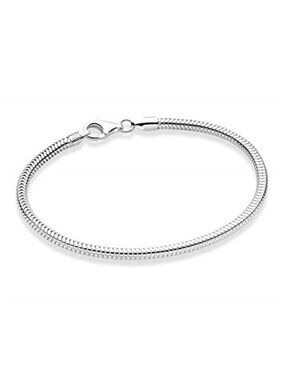 Sterling Silver Snake Chain Bracelet 8 Inch Lobster Clasp Womens Mens